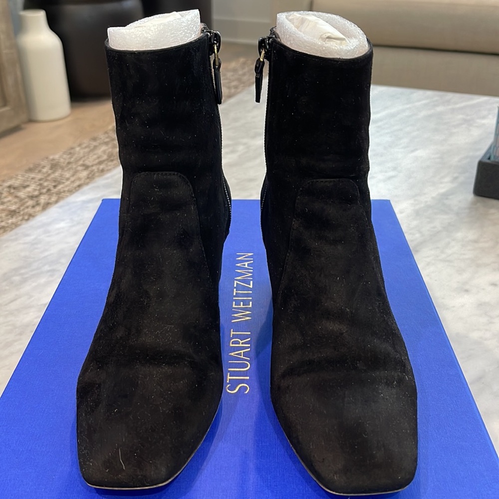 Stuart Weitzman Nirvana Suede Booties With Zipper… - image 2